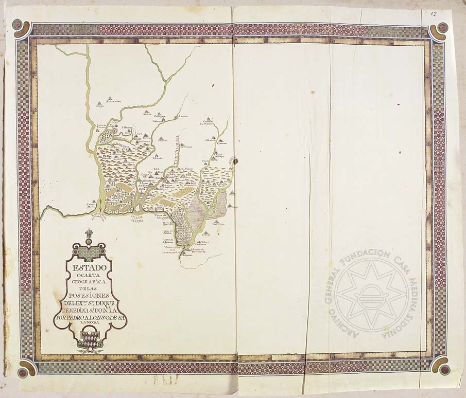 carta geografica mapa posesiones duque medina sidonia