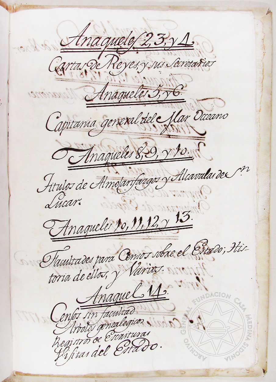 manual indice inventario papeles archivo casa ducal medina sidonia